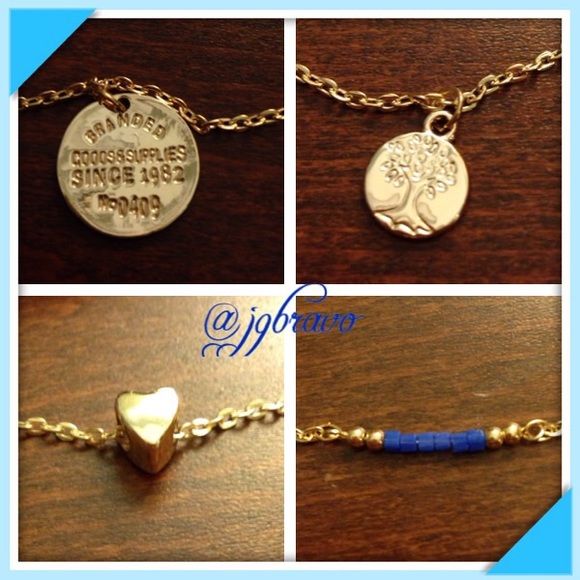 Multi Layer Necklace with Blue Bar, ❤️ 🌲 🪙 - Picture 2 of 4